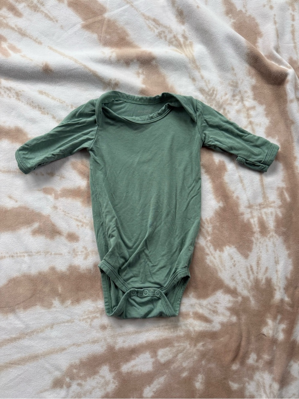 Classic Green Long-Sleeve Bamboo Newborn Bodysuit
